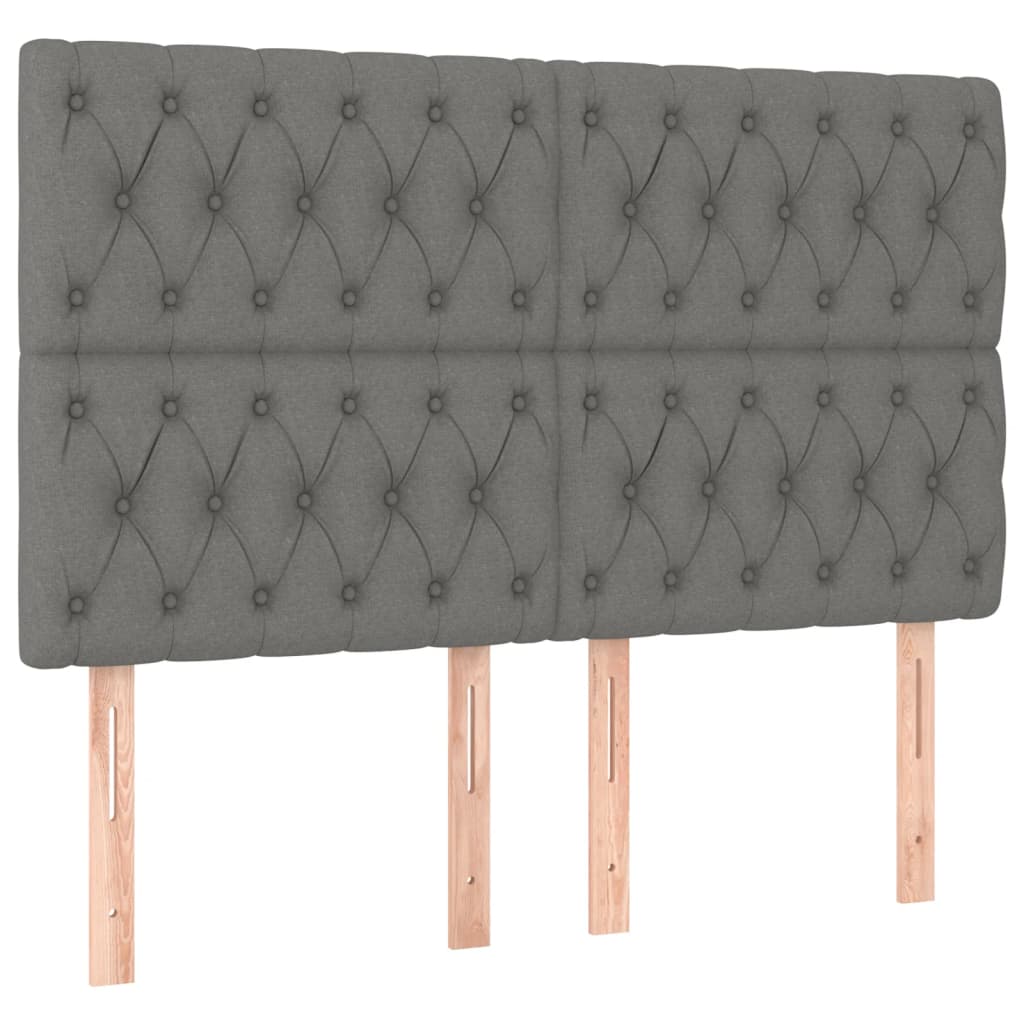 LED Headboard Dark Grey 144 cm Fabric