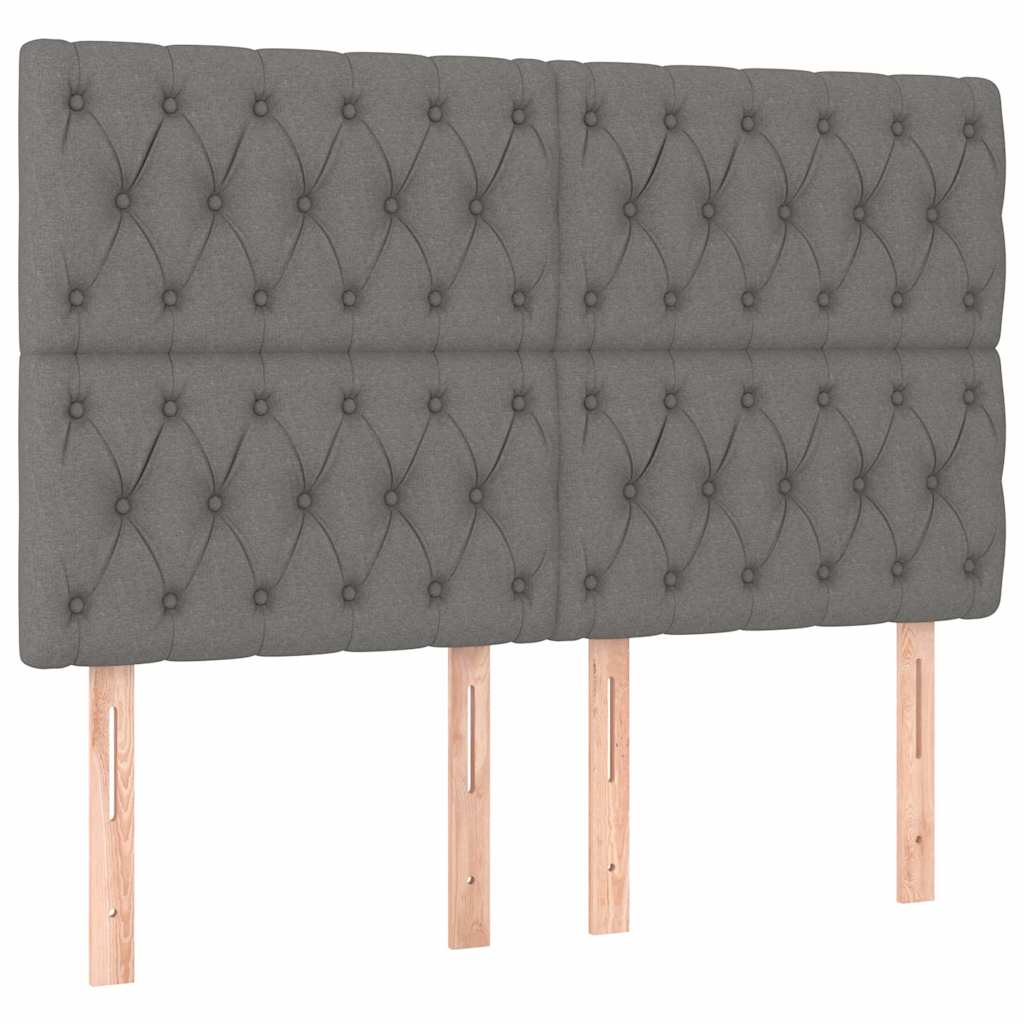 LED Headboard Dark Grey 160 cm Fabric