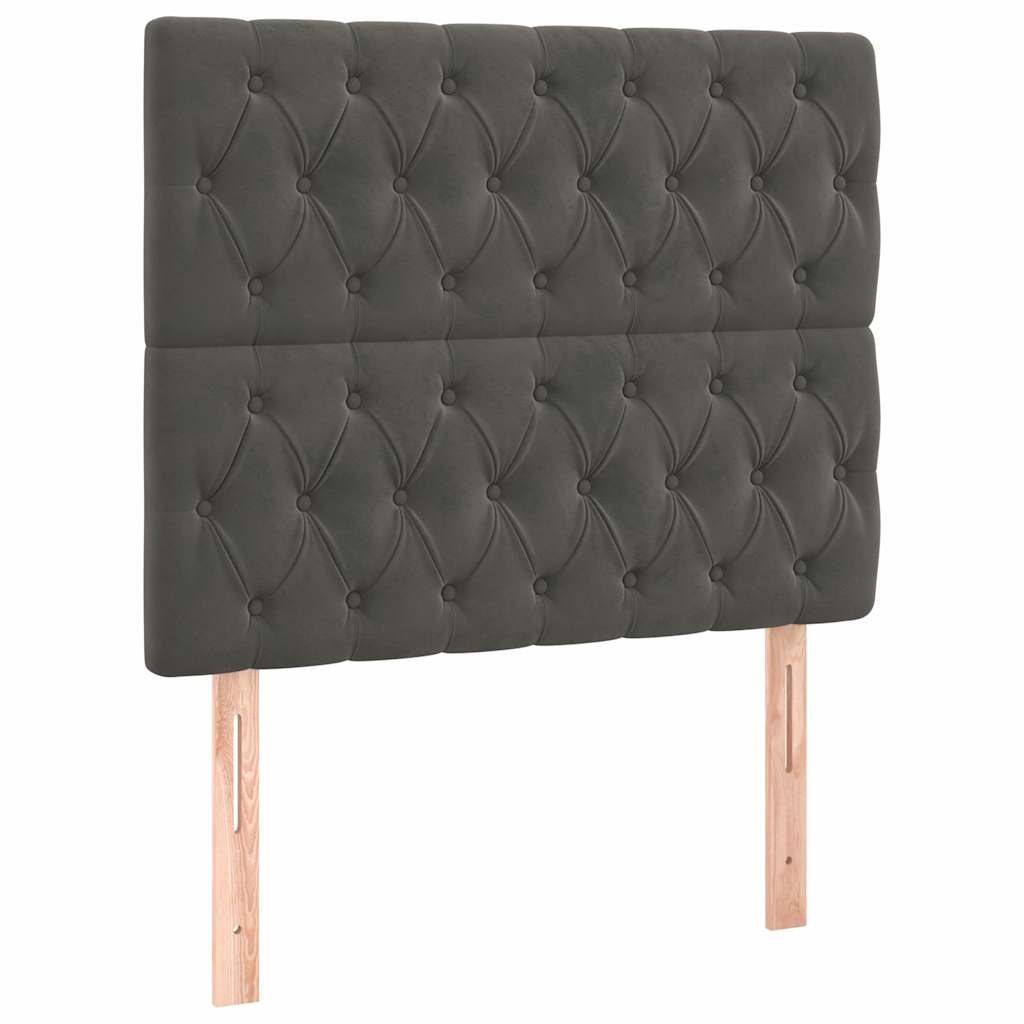 LED Headboard Dark Grey 100 cm Velvet