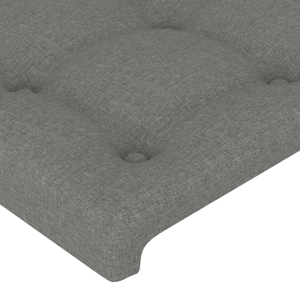 LED Headboard Dark Grey 144 cm Fabric