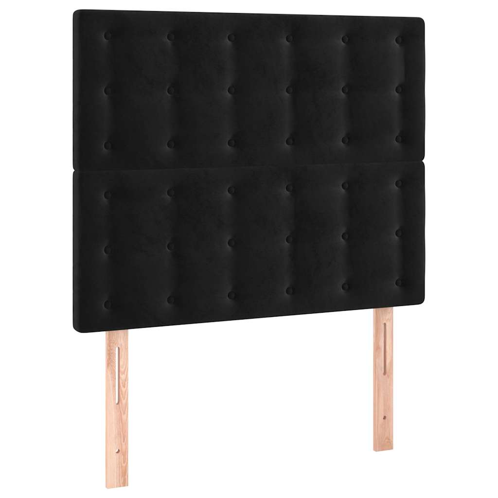 LED Headboard Black 100 cm Velvet