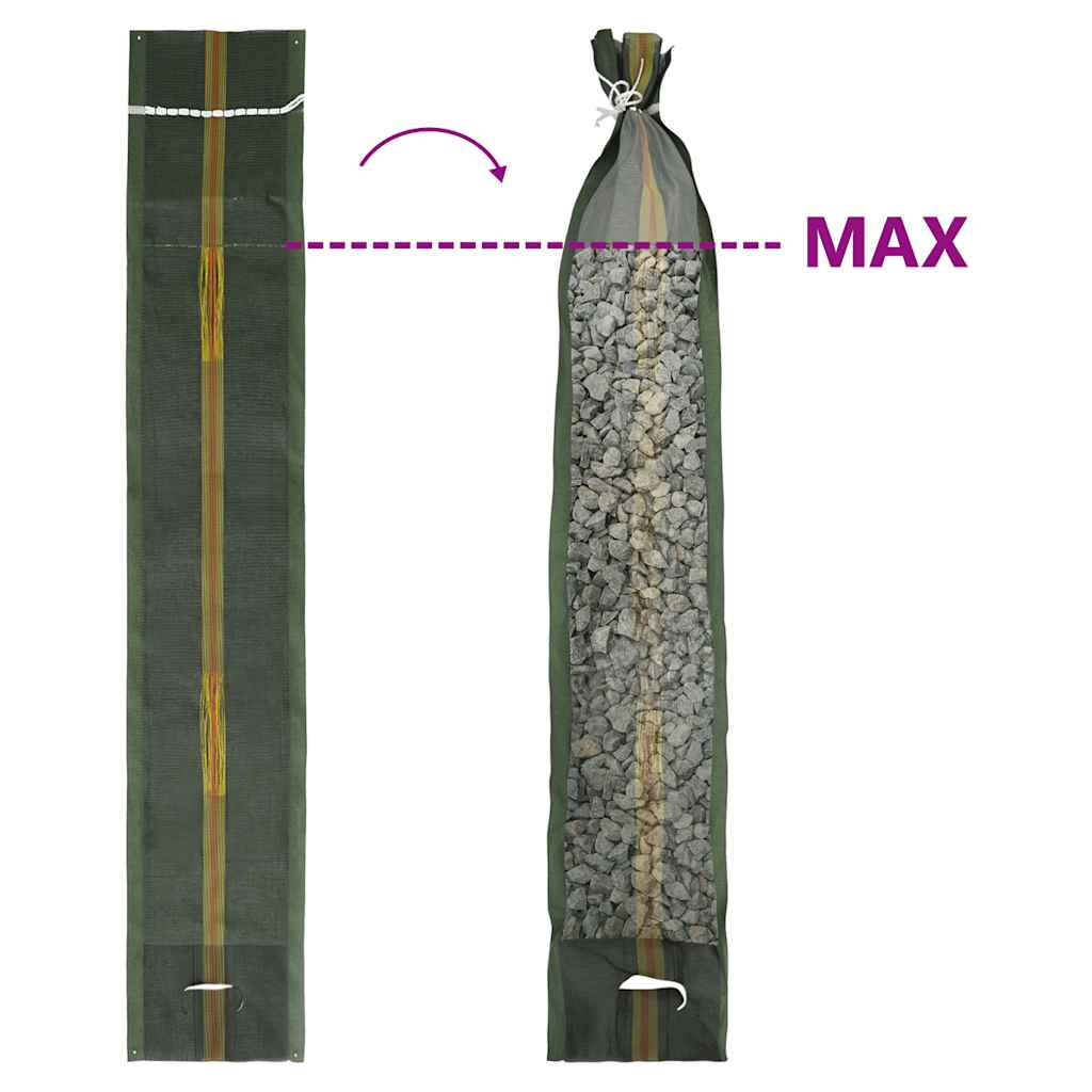 Sandbags 50 pcs Dark Green 103x25 cm HDPE