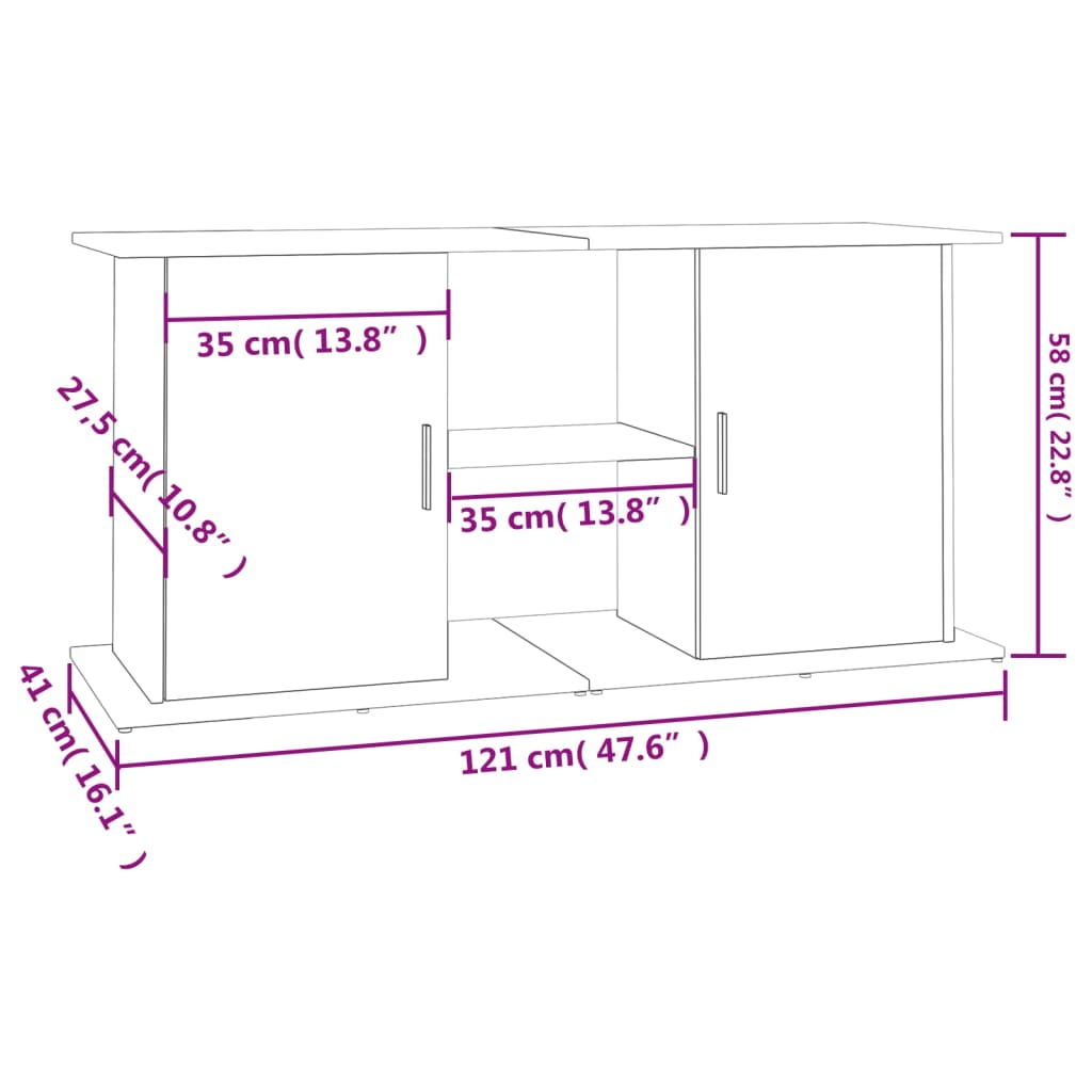 Aquarium Stand Concrete Grey 121x41x58 cm Engineered Wood