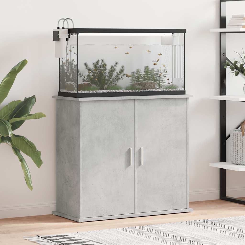 Aquarium Stand Concrete Grey 81x36x73 cm Engineered Wood