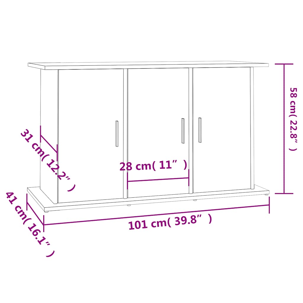 Aquarium Stand Sonoma Oak 101x41x58 cm Engineered Wood