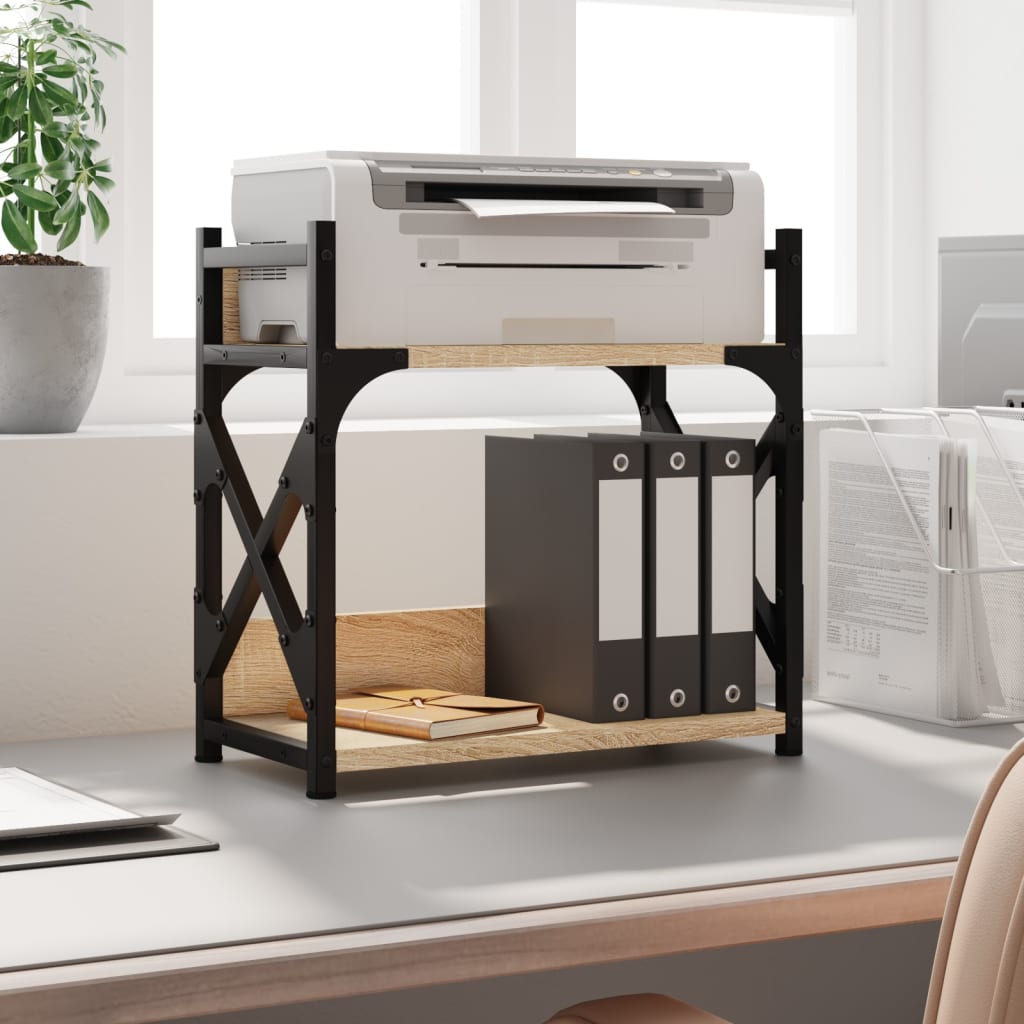 Printer Stand 2-Tier Sonoma Oak 40x20x40 cm Engineered Wood