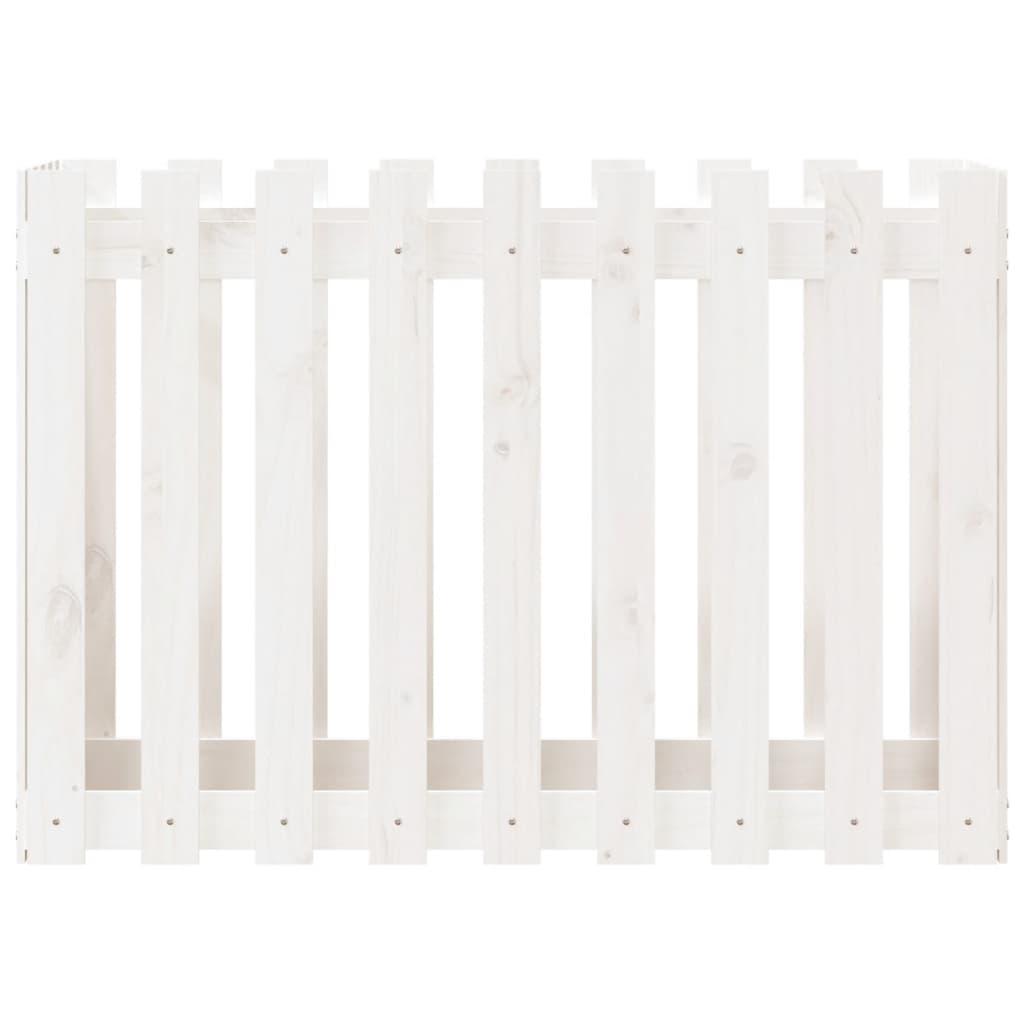 Garden Raised Bed with Fence Design White 100x50x70 cm Solid Wood Pine