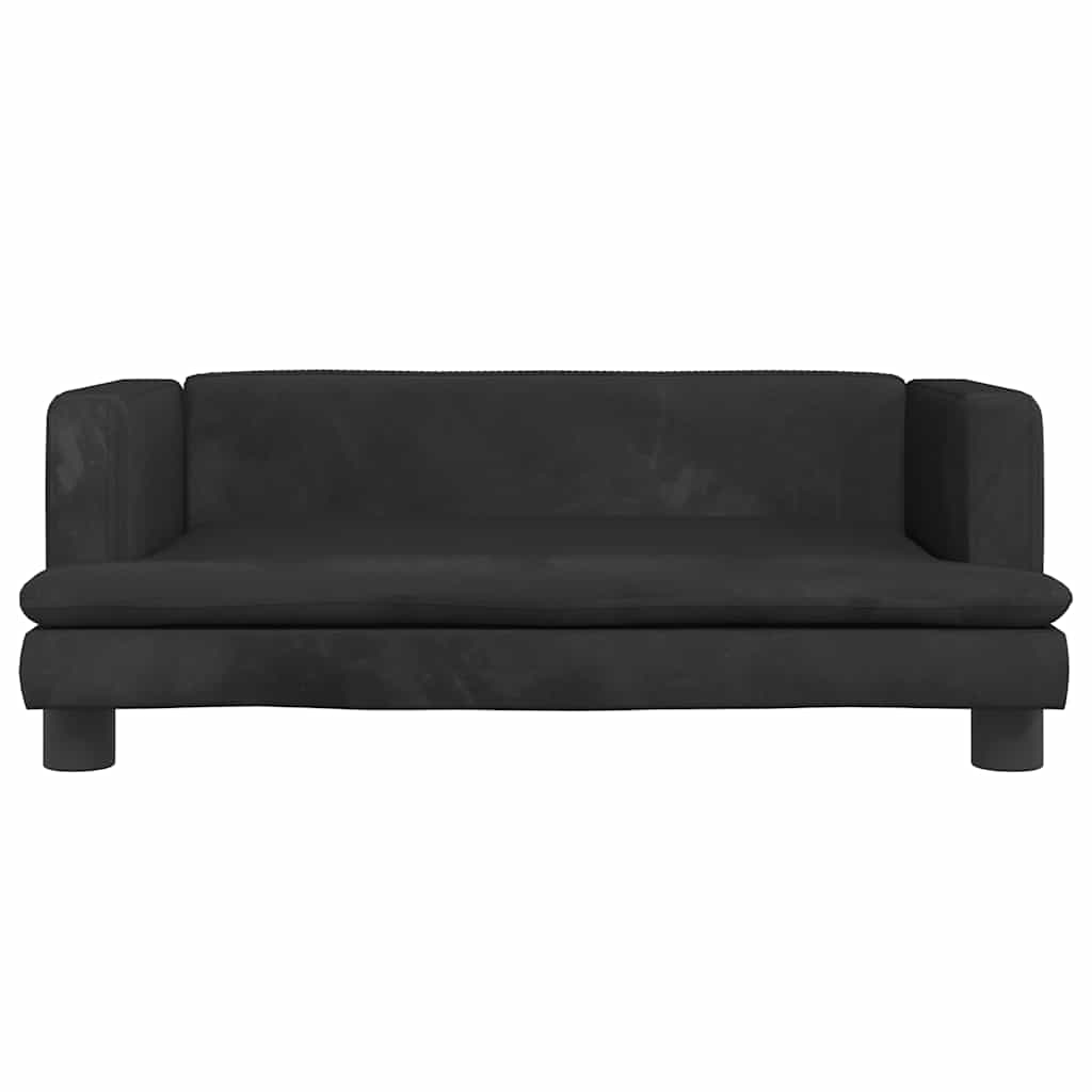 Kids Sofa Black 80x45x30 cm Velvet