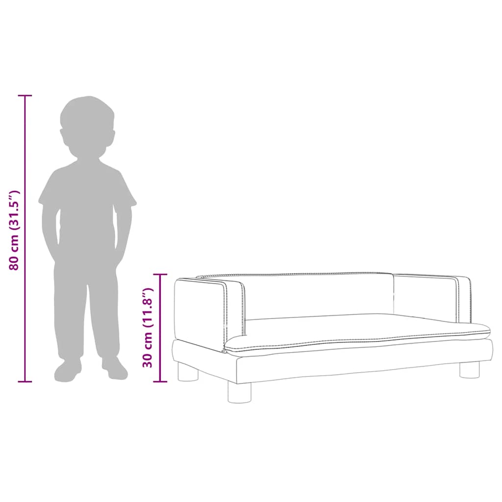 Kids Sofa Black 80x45x30 cm Velvet