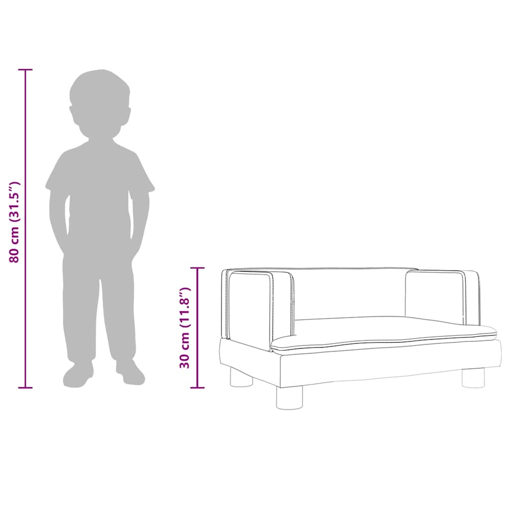 Kids Sofa Light Grey 60x40x30 cm Velvet