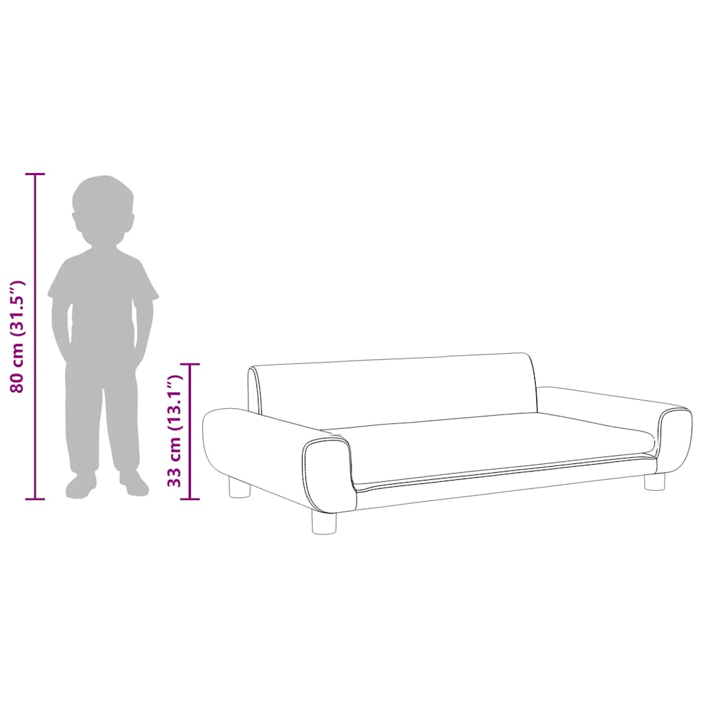 Kids Sofa Light Grey 100x54x33 cm Velvet