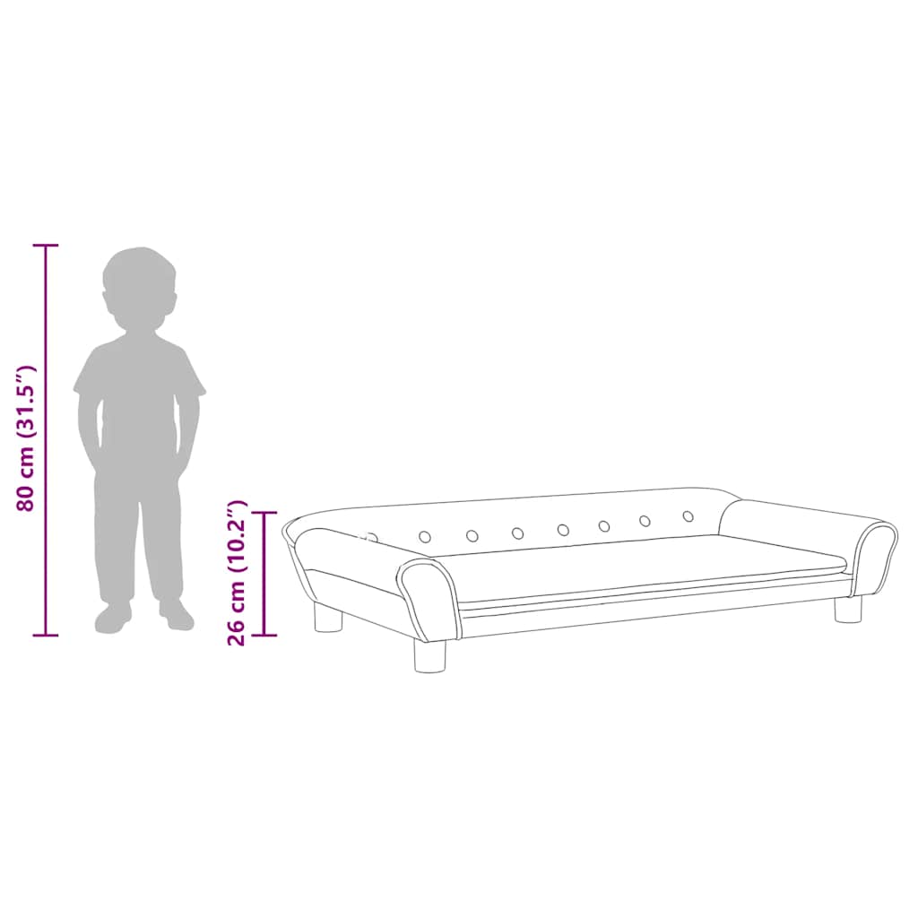Kids Sofa Light Grey 100x50x26 cm Velvet