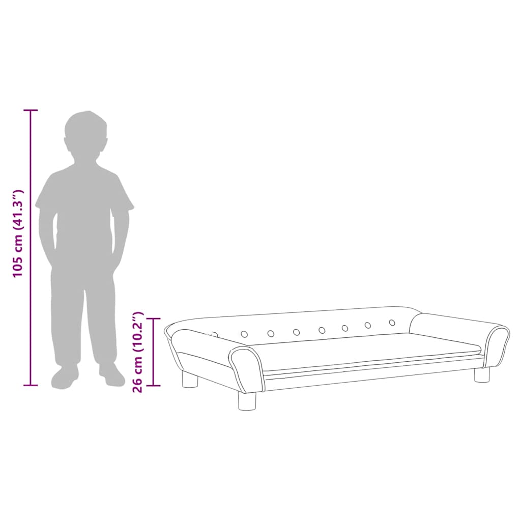 Kids Sofa Light Grey 100x50x26 cm Velvet