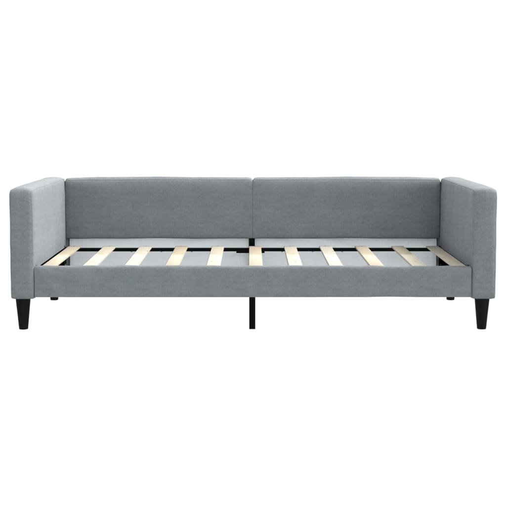Daybed with Trundle without Mattress Light Grey 90x190 cm