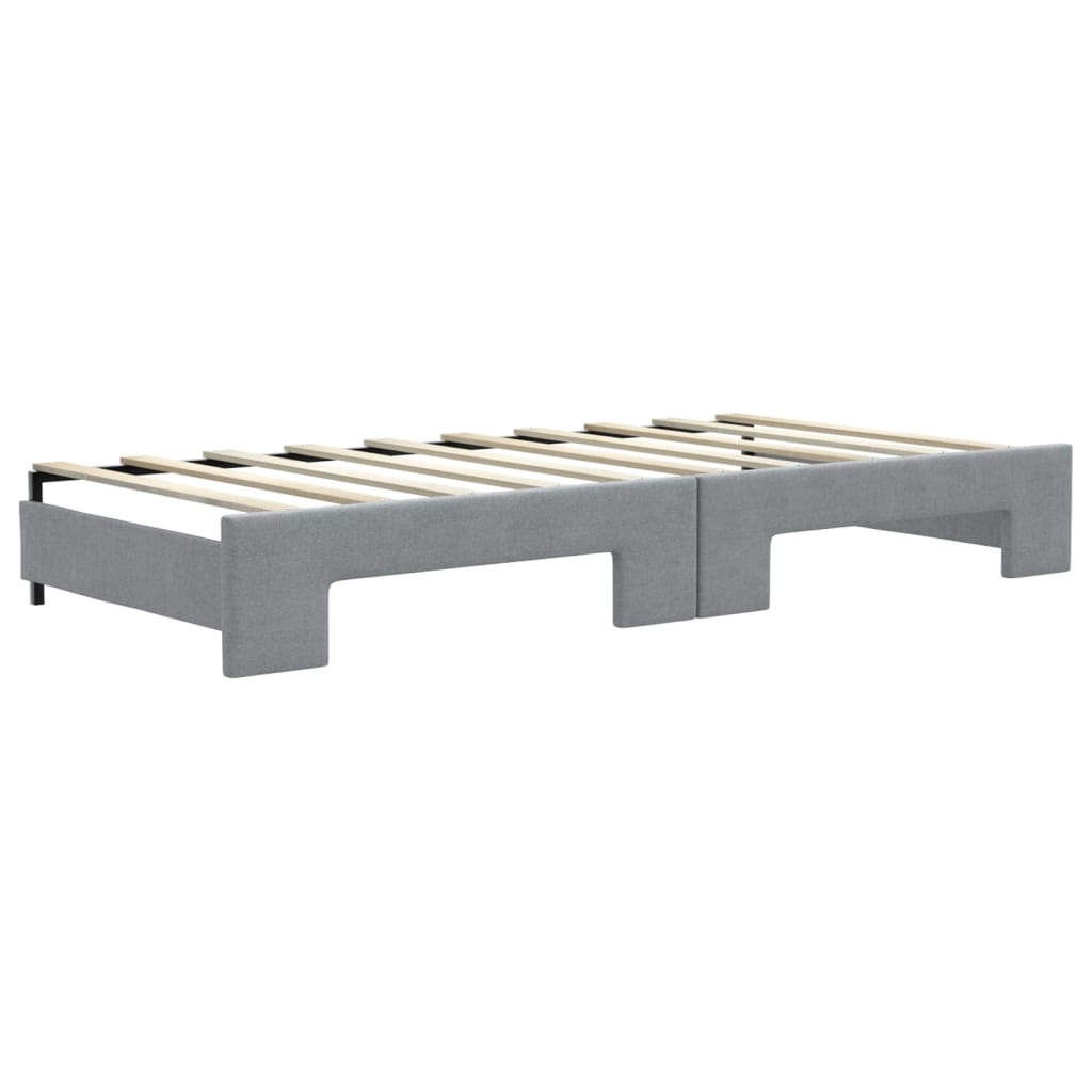 Daybed with Trundle without Mattress Light Grey 90x190 cm