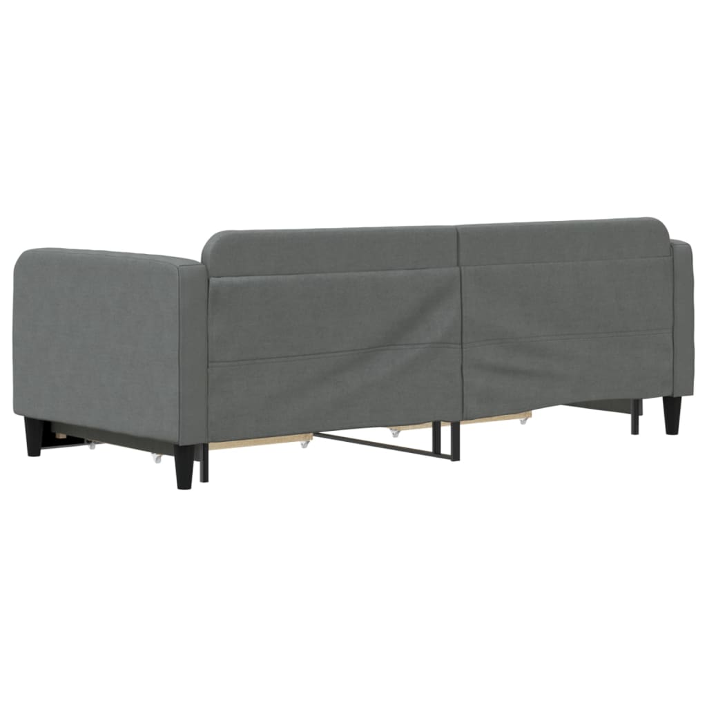 Daybed with Trundle&Drawers without Mattress Dark Grey 90x190 cm