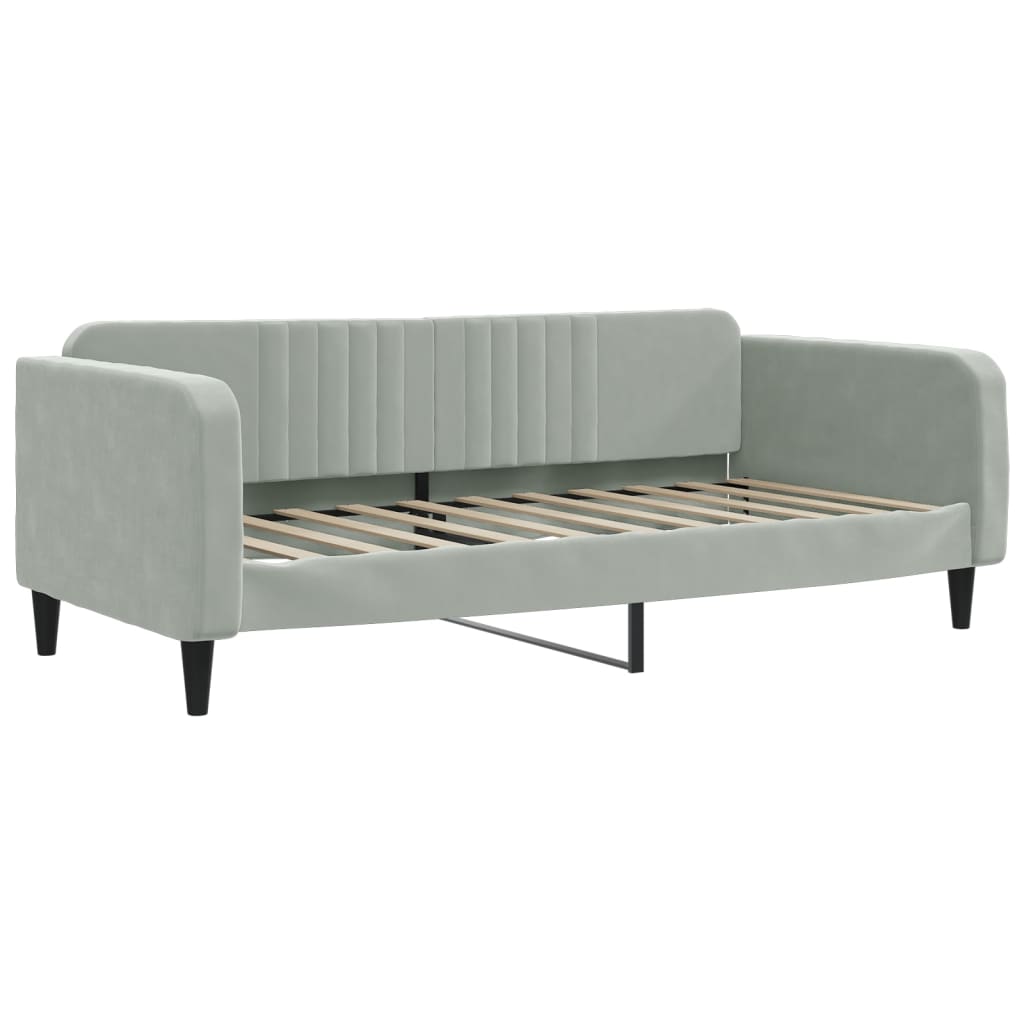 Daybed with Trundle without Mattress Light Grey 90x190 cm