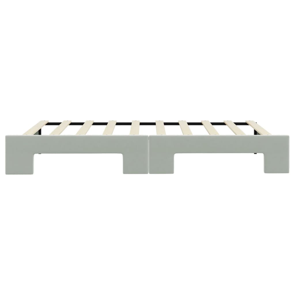 Daybed with Trundle without Mattress Light Grey 90x190 cm