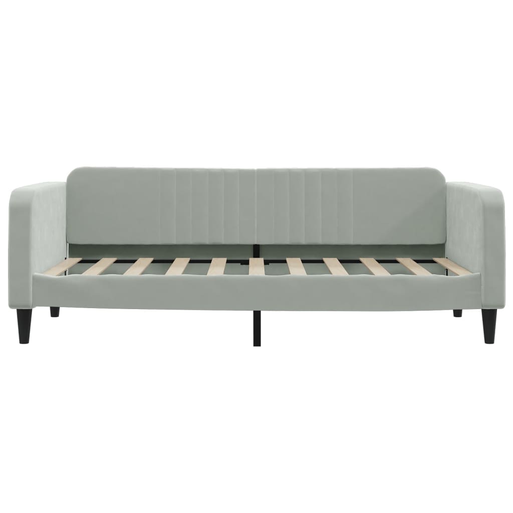 Daybed with Trundle&Drawers without Mattress Light Grey 90x190 cm