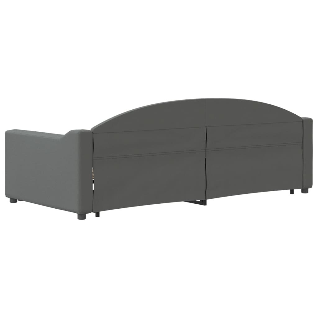 Daybed with Trundle without Mattress Dark Grey 90x190 cm