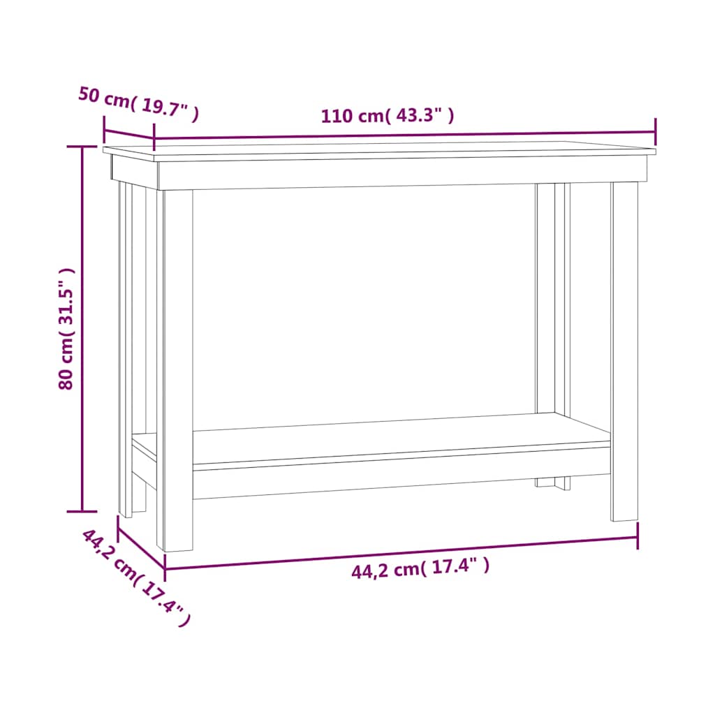 Work Bench 110x50x80 cm Solid Wood Pine