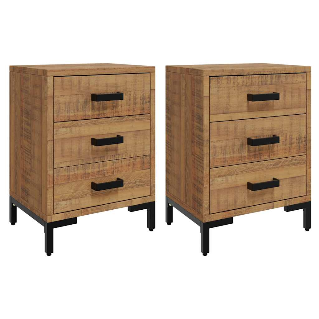 Bedside Cabinets 2 pcs 40x30x55 cm Solid Wood Pine