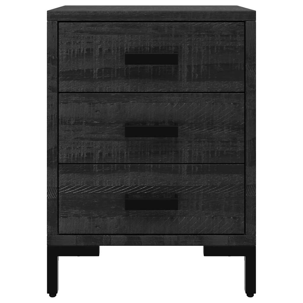 Bedside Cabinets 2 pcs Black 40x30x55 cm Solid Wood Pine