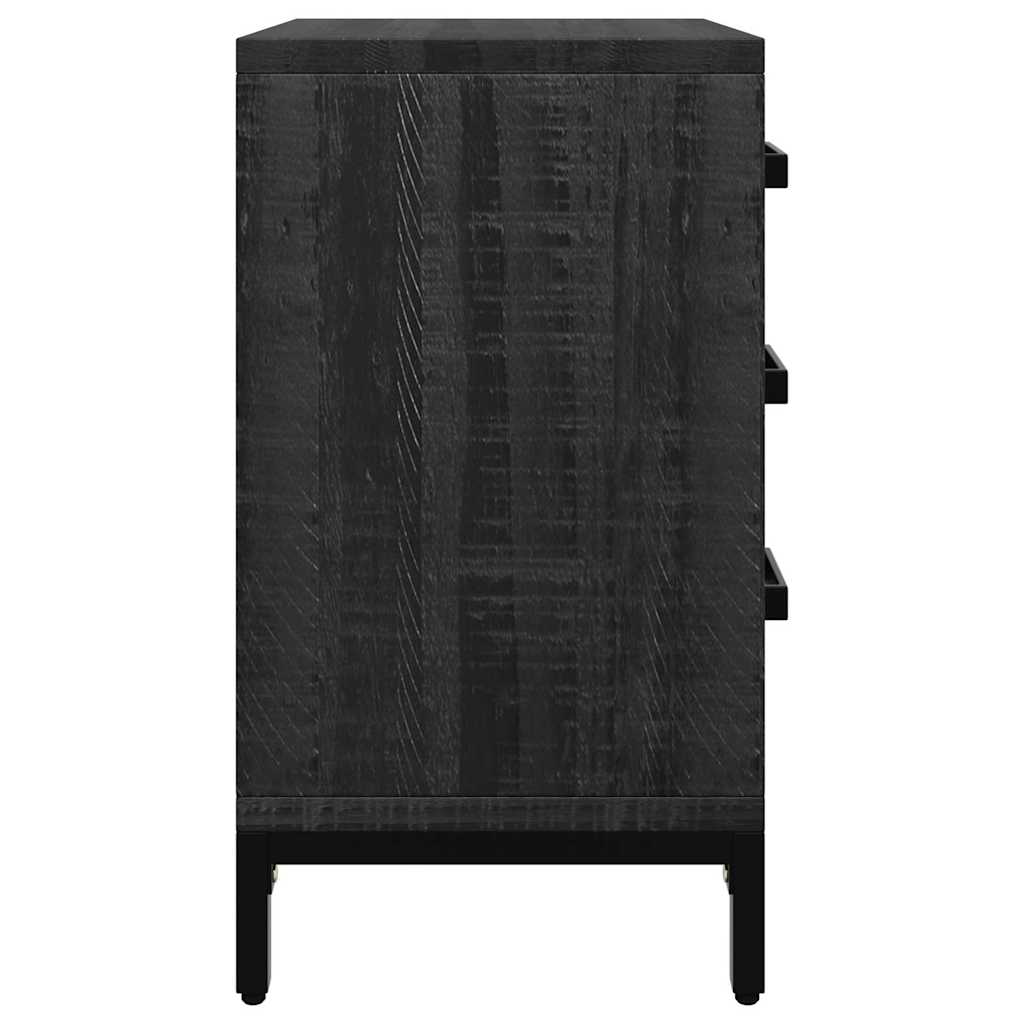 Bedside Cabinets 2 pcs Black 40x30x55 cm Solid Wood Pine