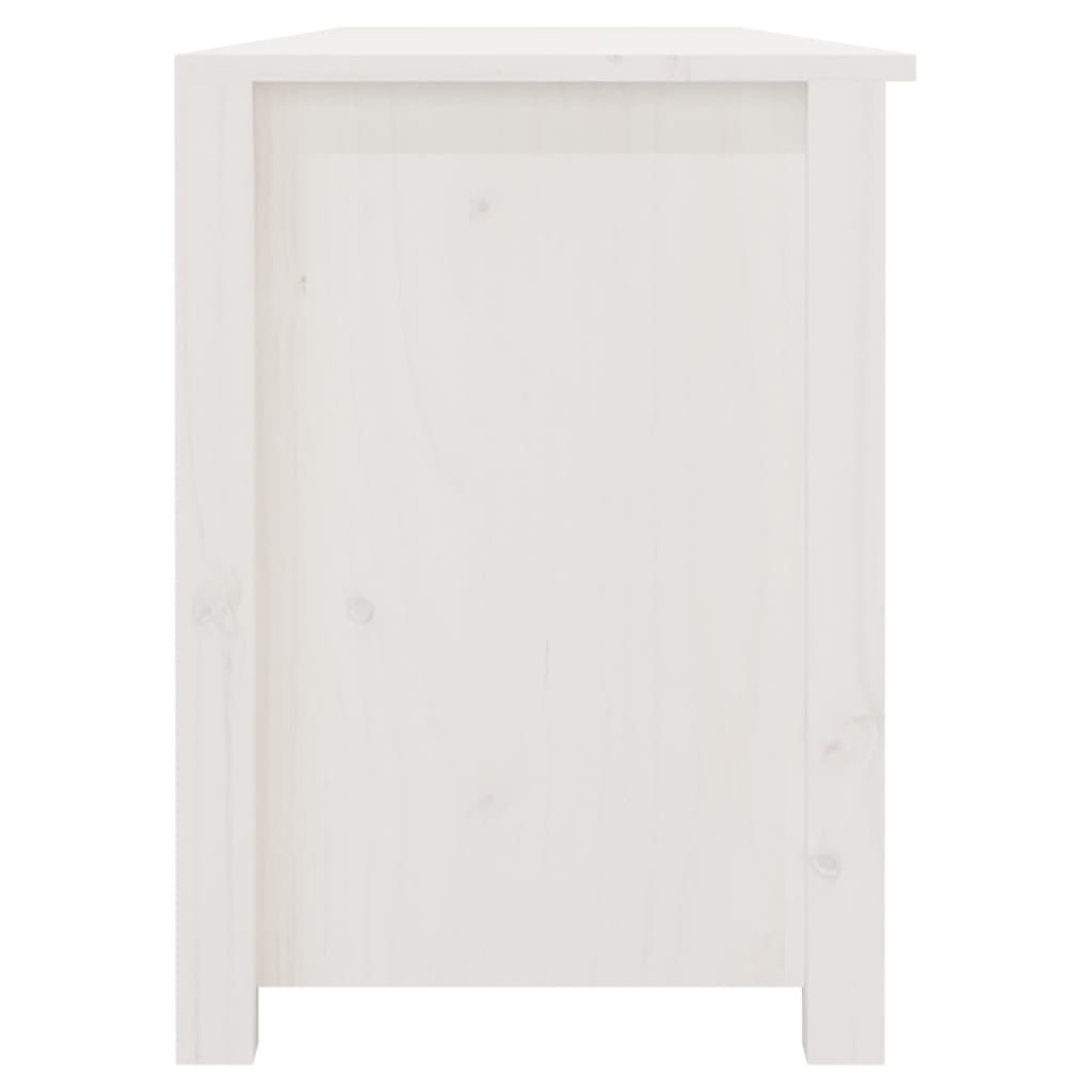 Shoe Bench White 160x36.5x50 cm Solid Wood Pine