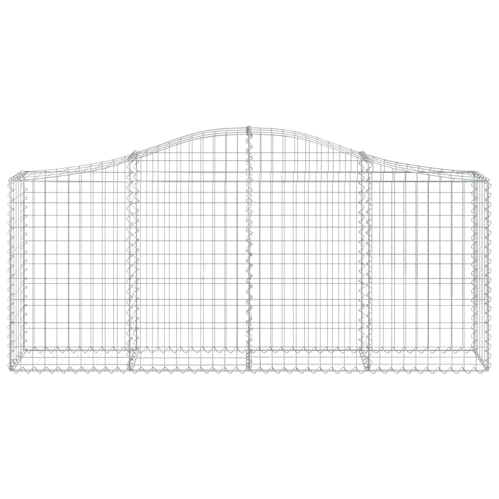 Arched Gabion Baskets 7 pcs 200x30x80/100 cm Galvanised Iron