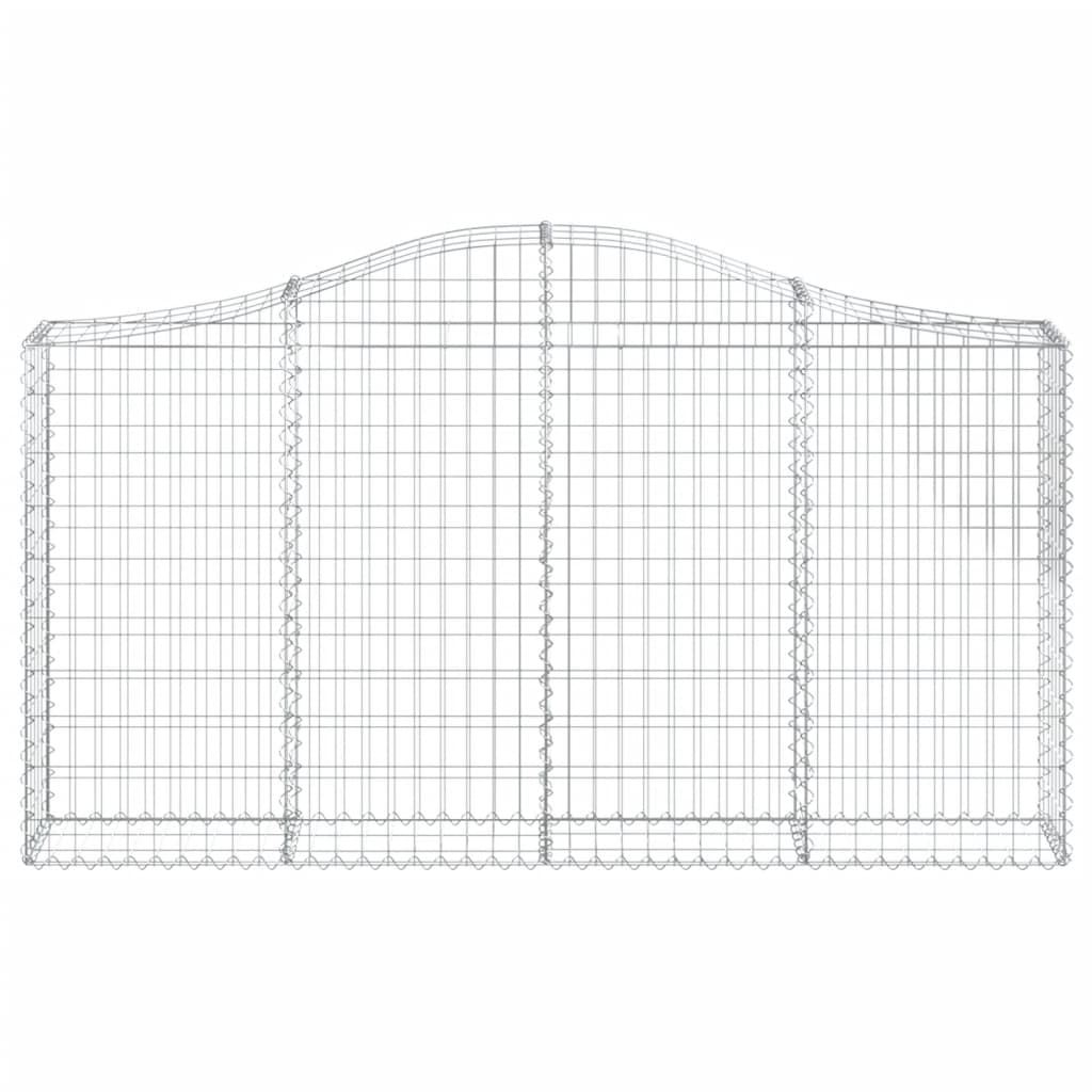 Arched Gabion Baskets 2 pcs 200x30x100/120 cm Galvanised Iron