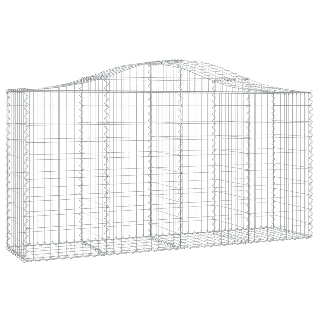 Arched Gabion Baskets 2 pcs 200x50x100/120 cm Galvanised Iron
