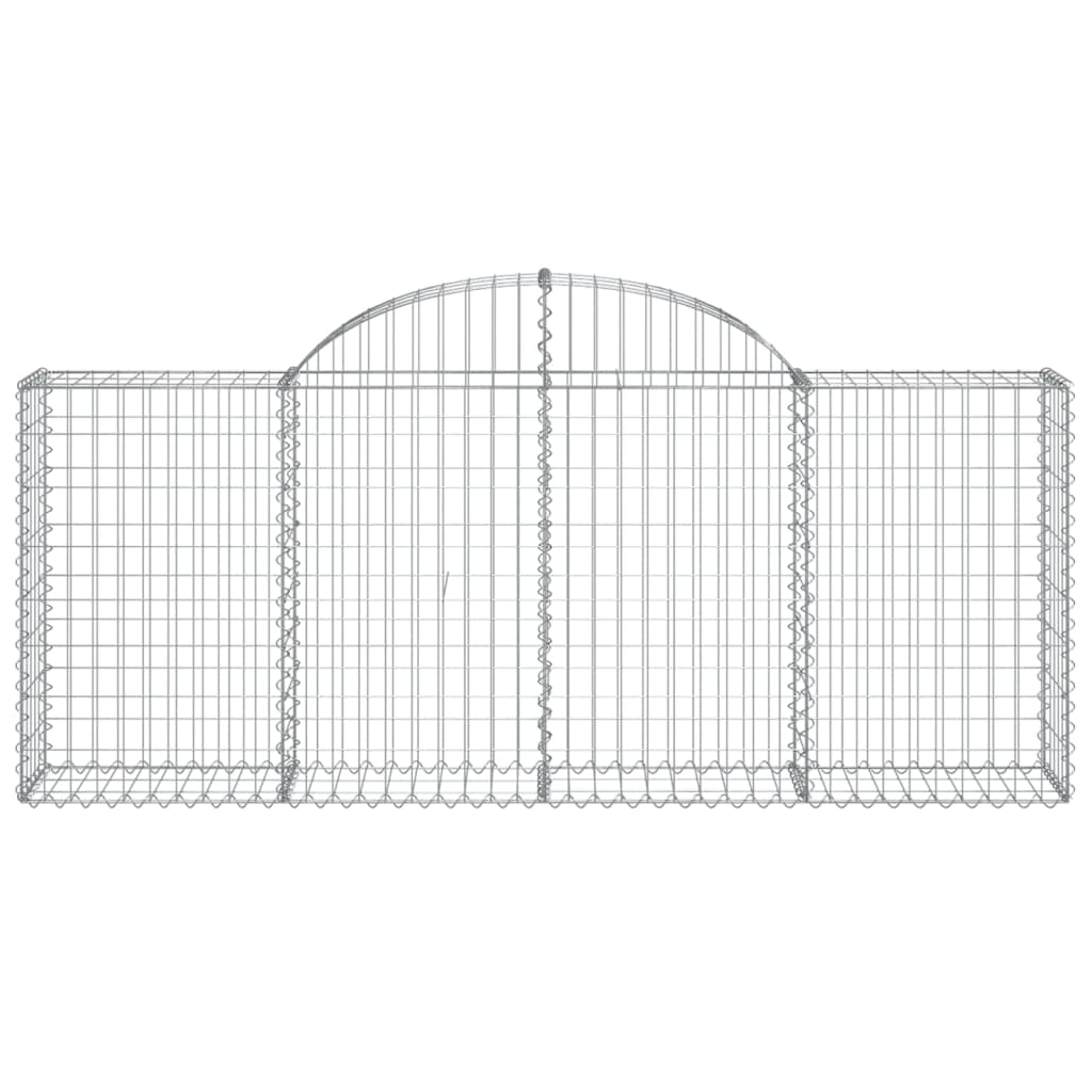 Arched Gabion Baskets 9 pcs 200x30x80/100 cm Galvanised Iron