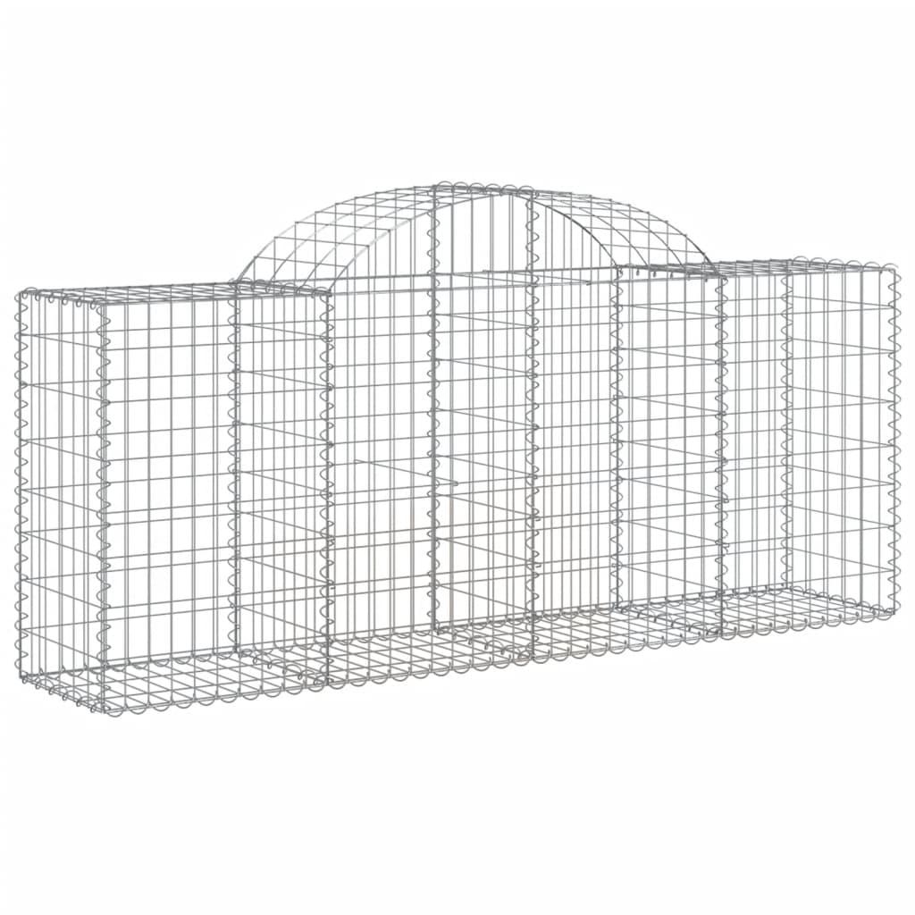 Arched Gabion Baskets 7 pcs 200x50x80/100 cm Galvanised Iron