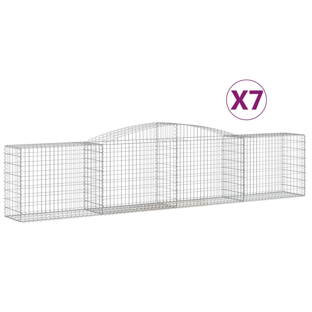 Arched Gabion Baskets 7 pcs 400x50x80/100 cm Galvanised Iron