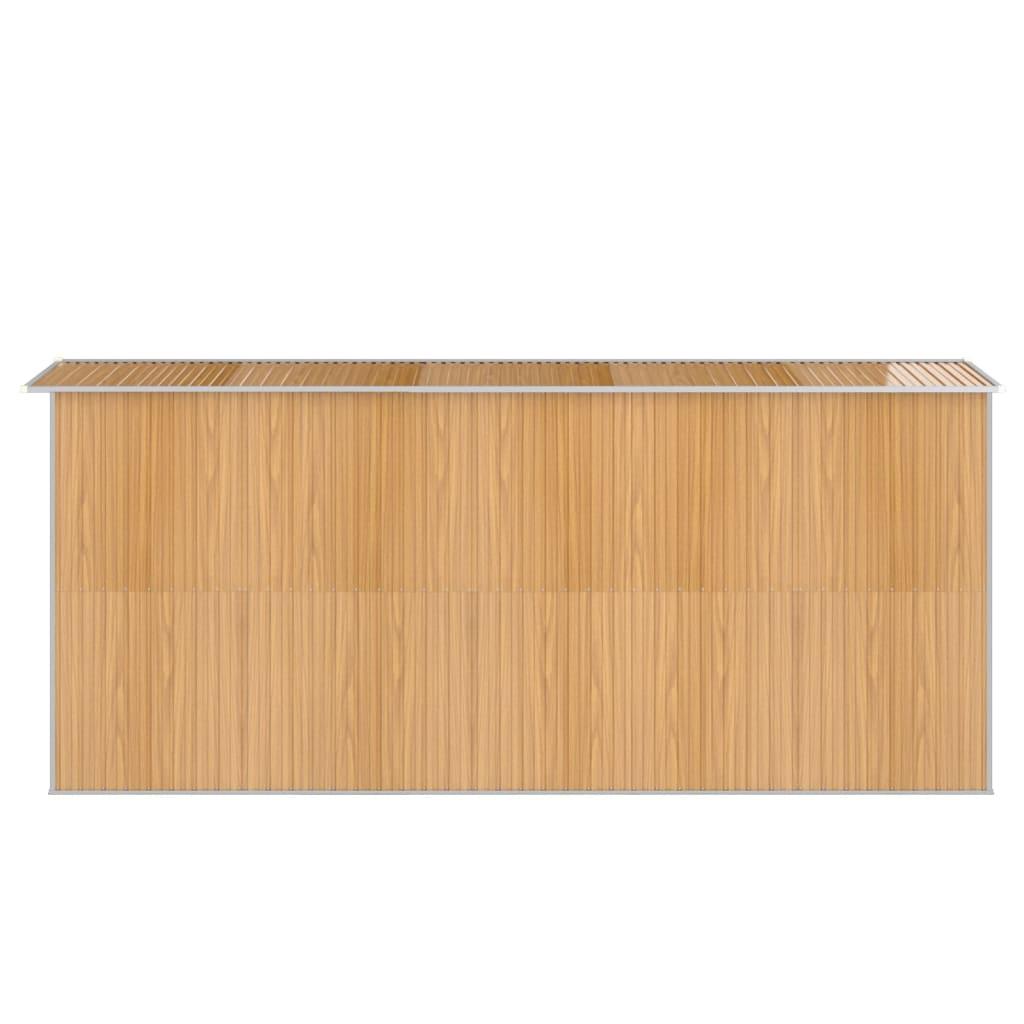 Garden Shed Light Brown 192x440x223 cm Galvanised Steel