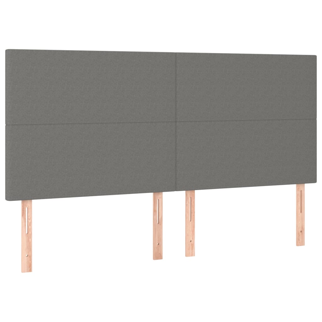 Box Spring Bed with Mattress Dark Grey 152x203 cm Queen Fabric