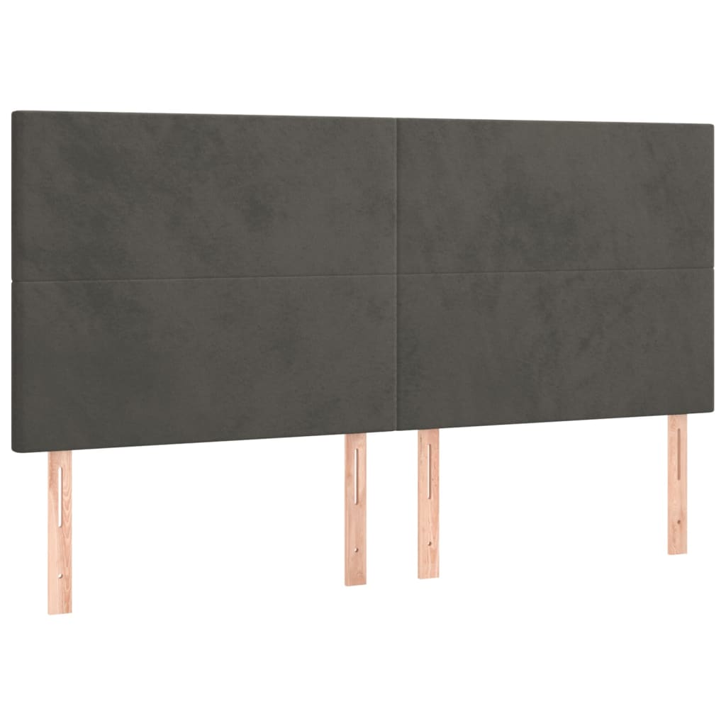 Box Spring Bed with Mattress Dark Grey 152x203 cm Queen Velvet