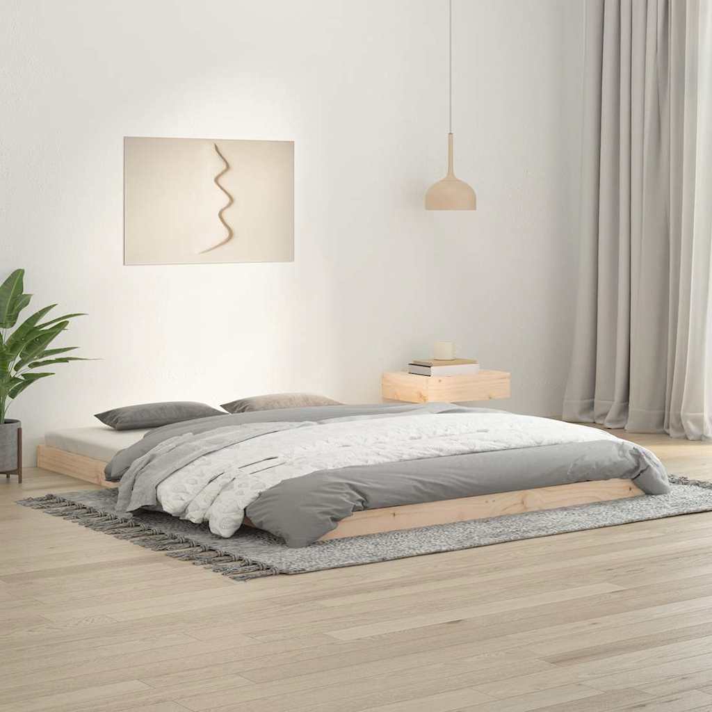 Bed Frame without Mattress 150x200 cm King Size Solid Wood Pine