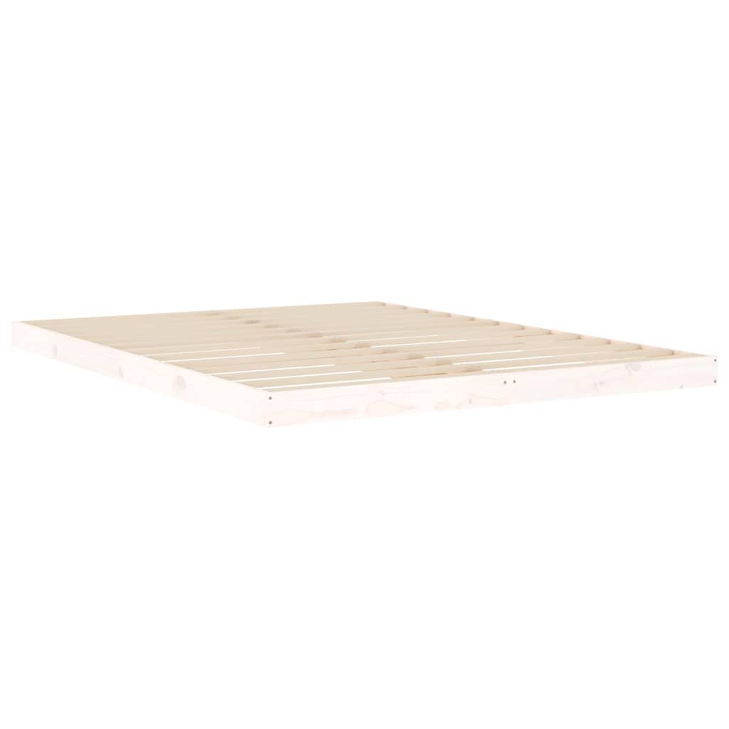 Bed Frame without Mattress White 150x200 cm Solid Wood Pine
