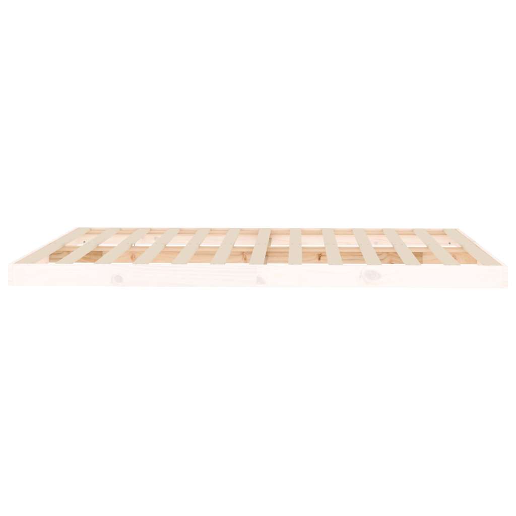 Bed Frame without Mattress White 150x200 cm Solid Wood Pine