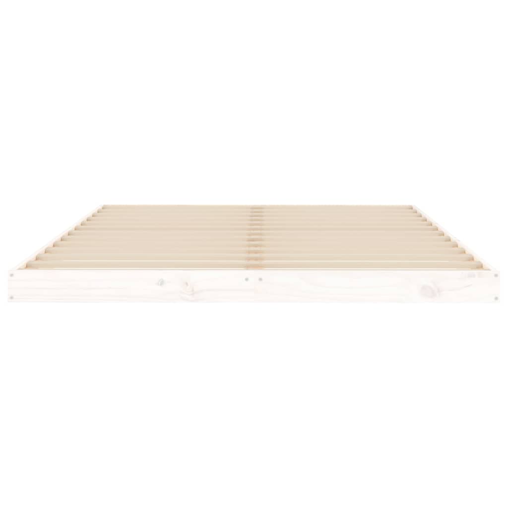 Bed Frame without Mattress White 135x190 cm Solid Wood Pine