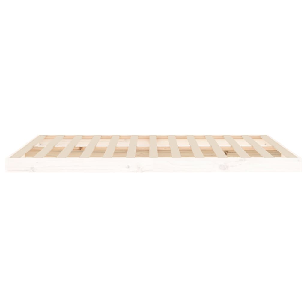 Bed Frame without Mattress White 135x190 cm Solid Wood Pine