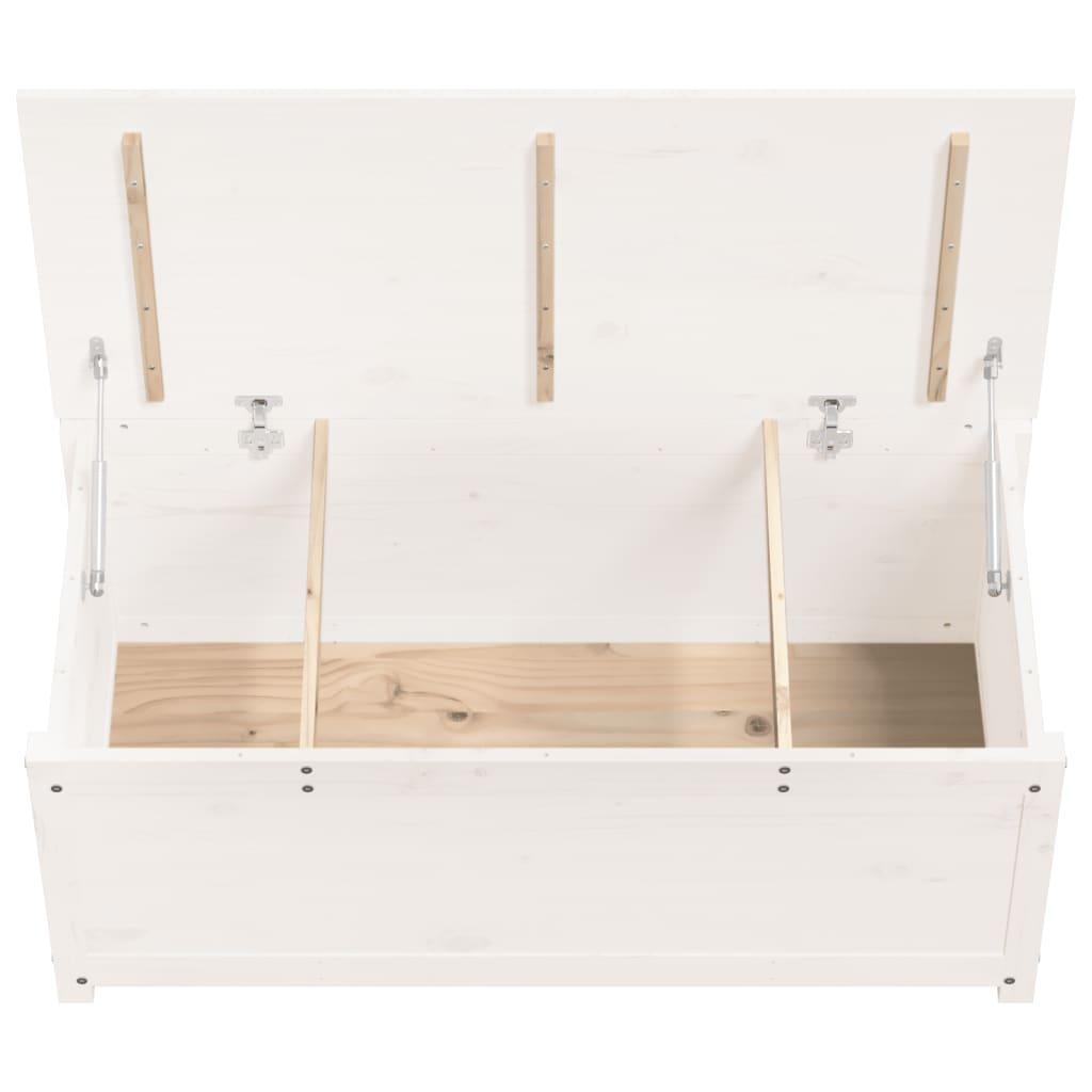 Storage Box White 110x50x45.5 cm Solid Wood Pine