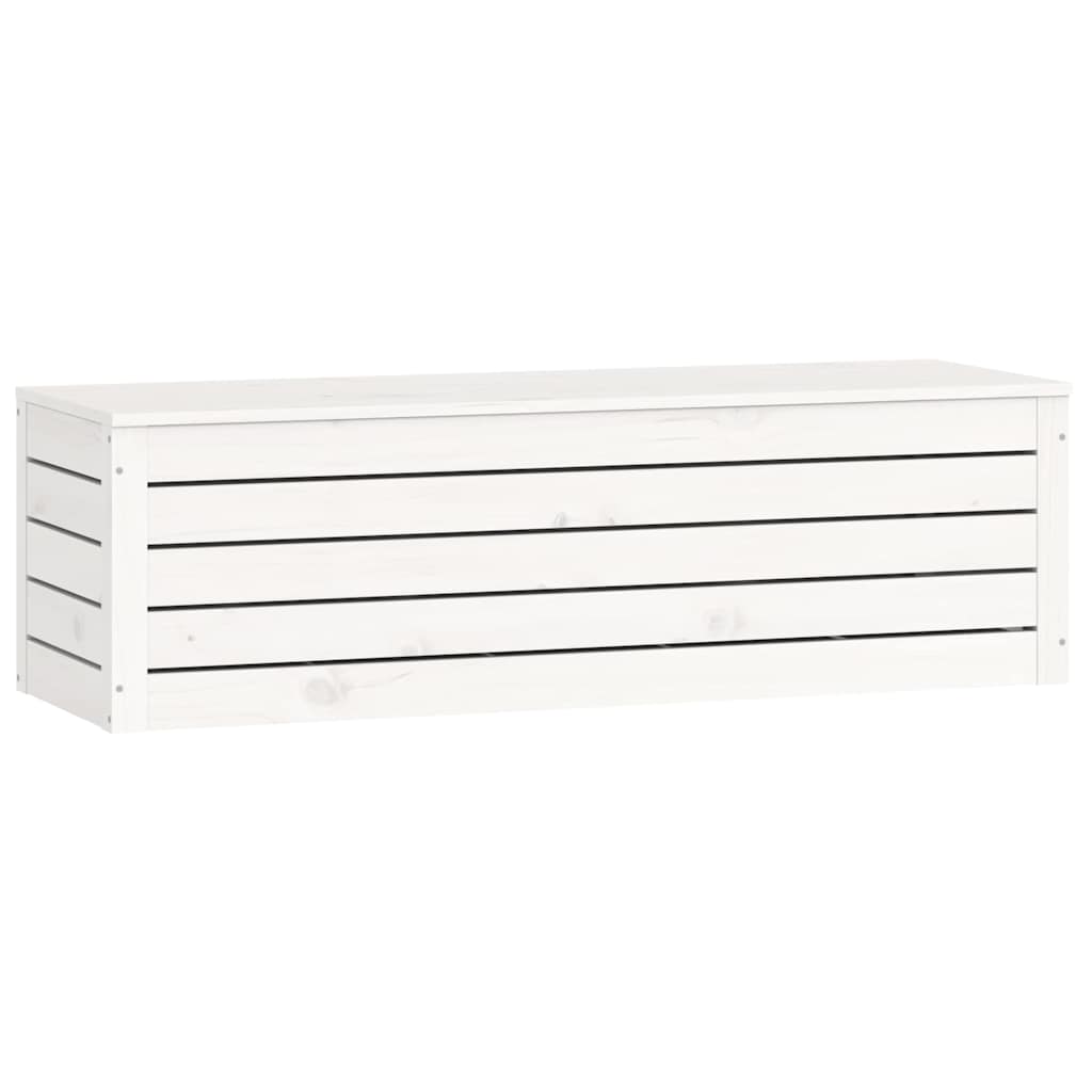 Storage Box White 109x36.5x33 cm Solid Wood Pine