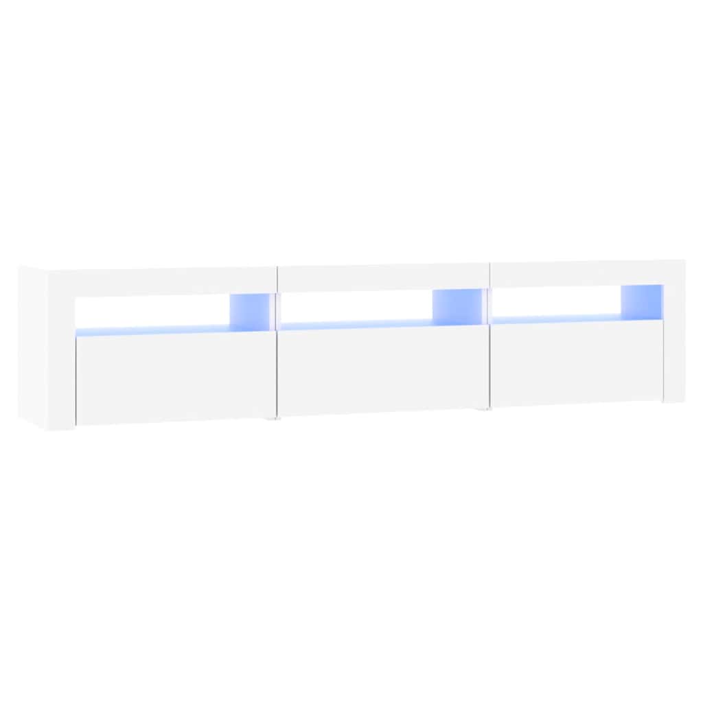 TV Cabinet with LED Lights White 180x35x40 cm