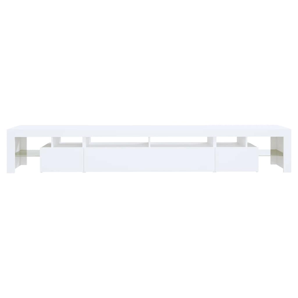 TV Cabinet with LED Lights White 260x36.5x40 cm