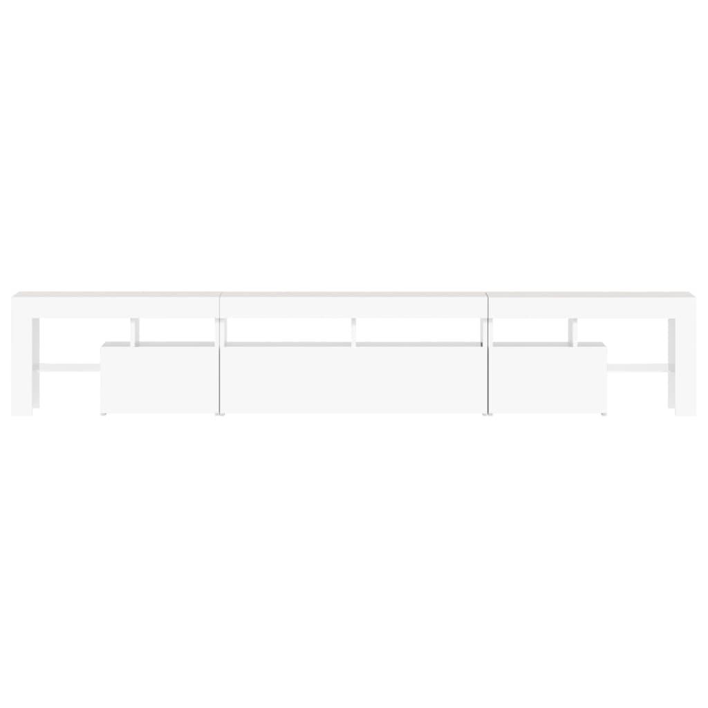TV Cabinet with LED Lights White 230x36.5x40 cm
