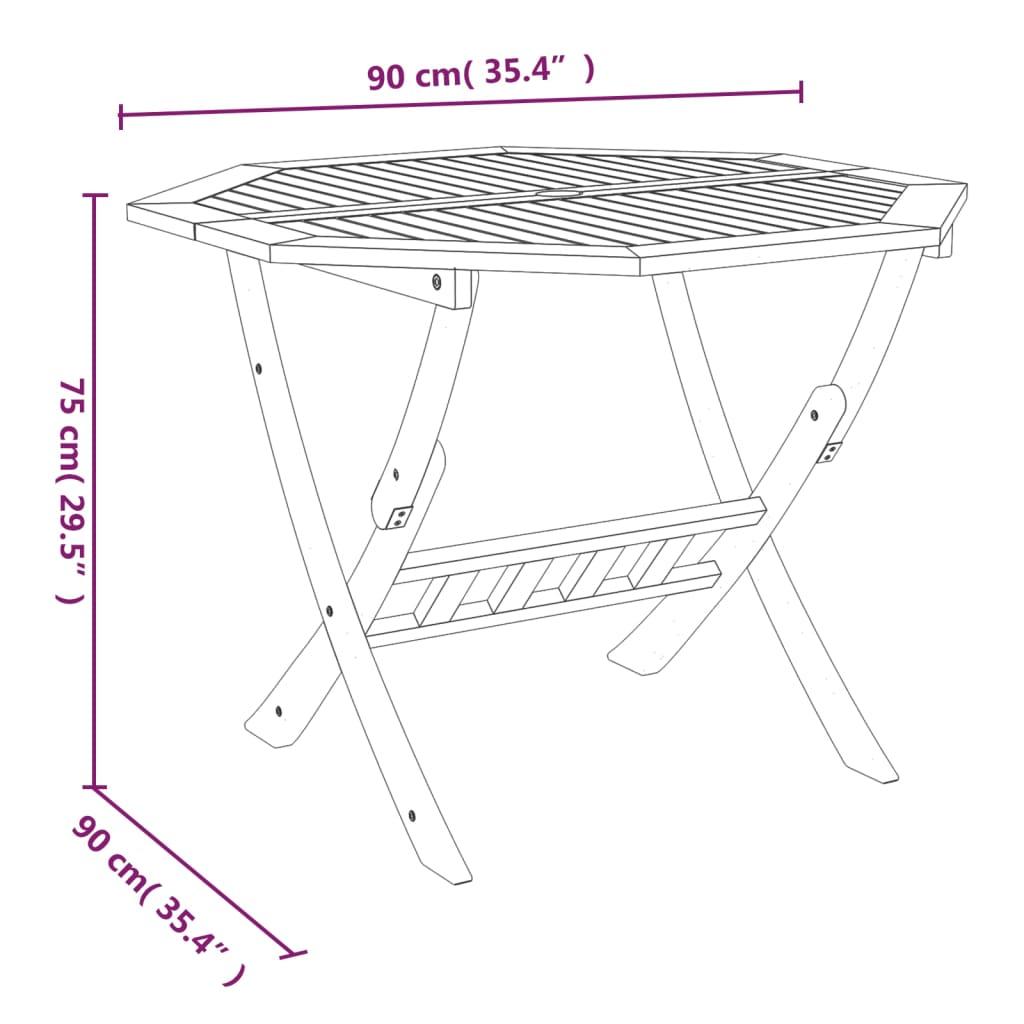 5 Piece Garden Dining Set Solid Wood Acacia