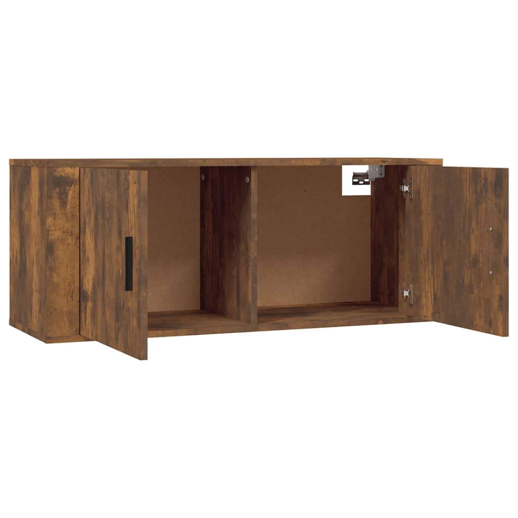 Wall Mounted TV Cabinet Smoked Oak 100x34.5x40 cm
